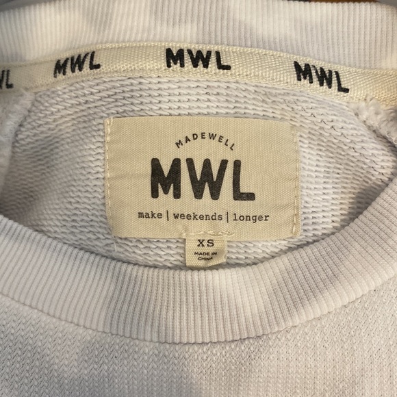 Long sleeve XS Madewell shirt, grey and white. - Picture 3 of 3